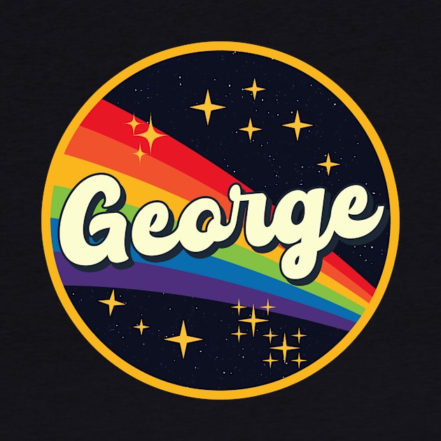 George // Rainbow In Space Vintage Style by LMW Art